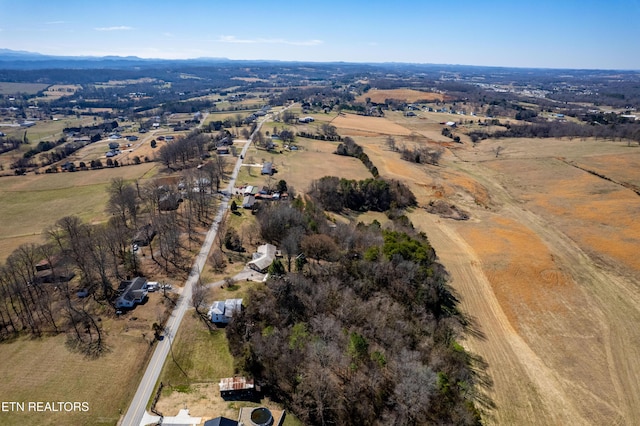 drone / aerial view with a rural view