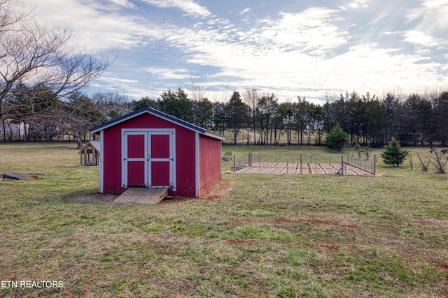 view of shed