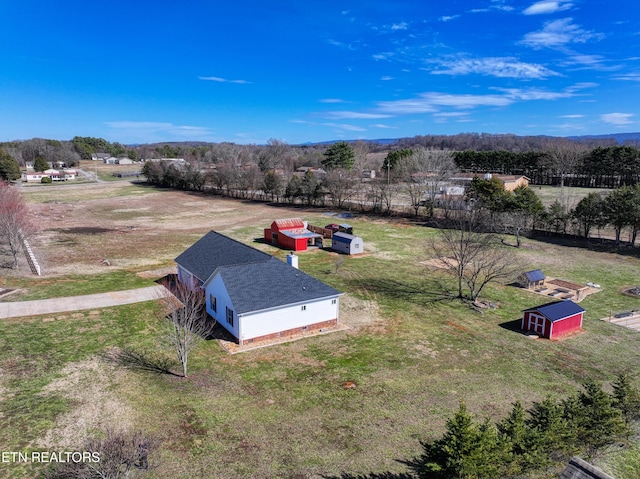 aerial view featuring a rural view