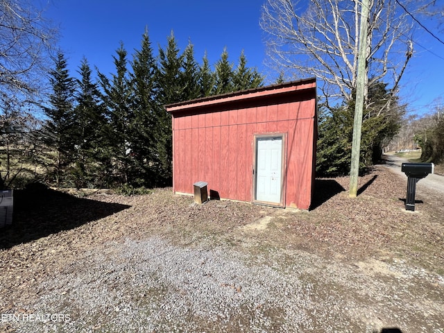 view of shed