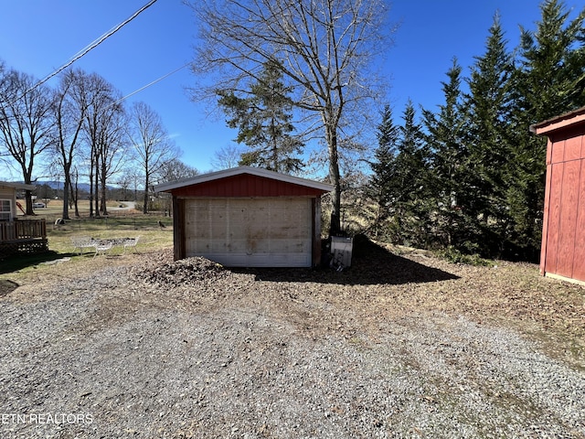 view of shed