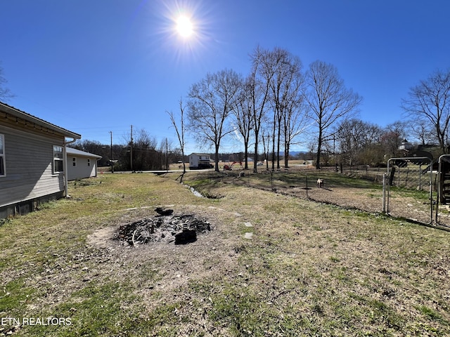 view of yard with fence