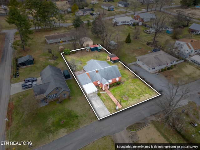 drone / aerial view featuring a residential view