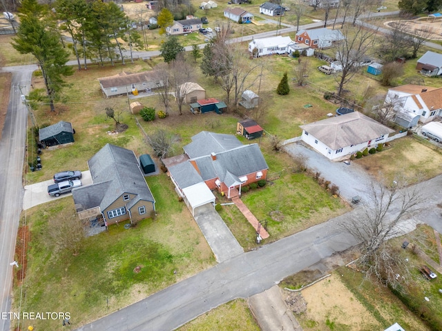 drone / aerial view with a residential view