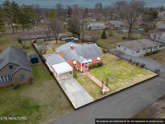 aerial view with a residential view