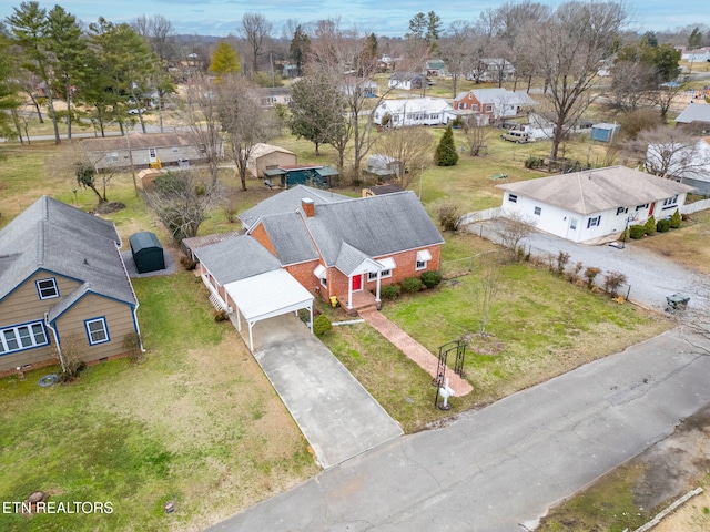 aerial view featuring a residential view