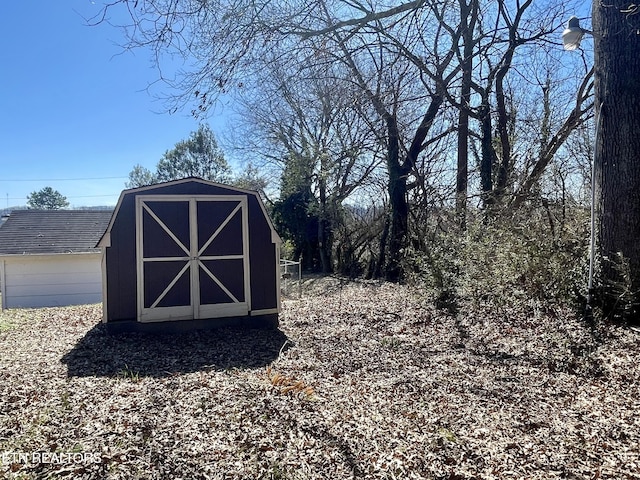 view of shed