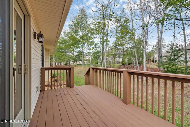 view of wooden deck