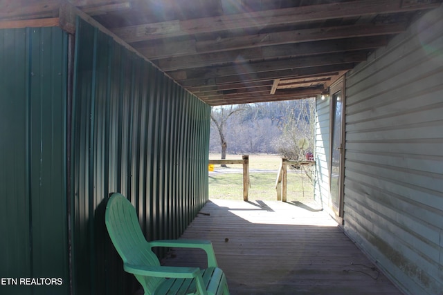 deck with a carport