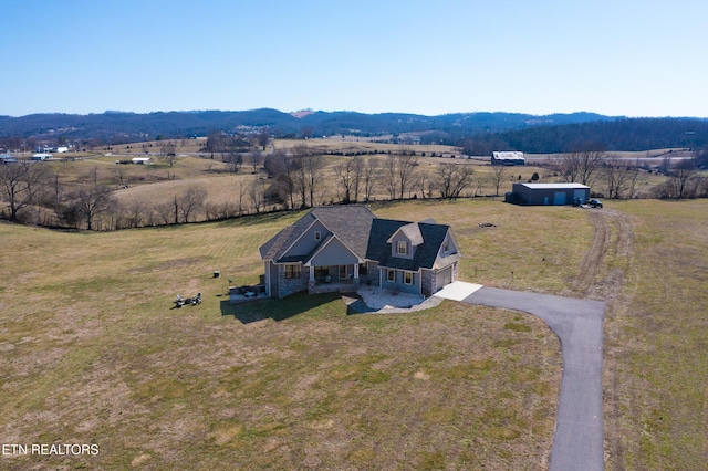 aerial view featuring a rural view