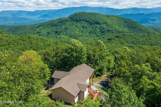954 Pawnee Ct, Sevierville, TN 37876 - aerial view with a view of trees and a mountain view