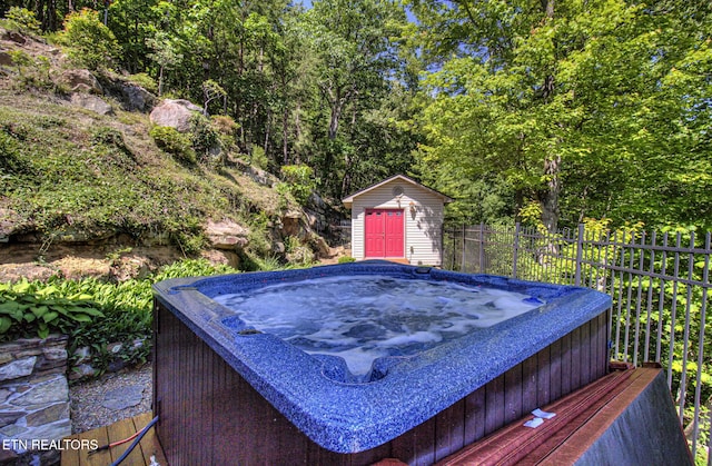 954 Pawnee Ct, Sevierville, TN 37876 - exterior space with a hot tub and fence