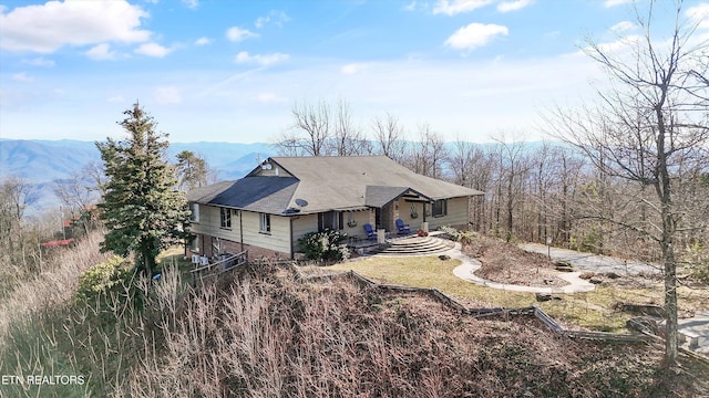 exterior space with a mountain view