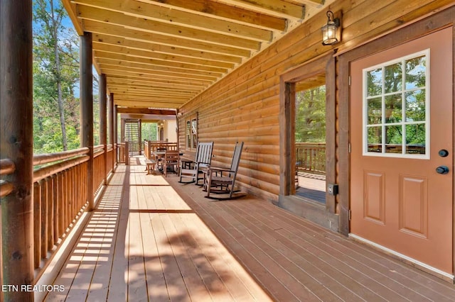 view of wooden deck