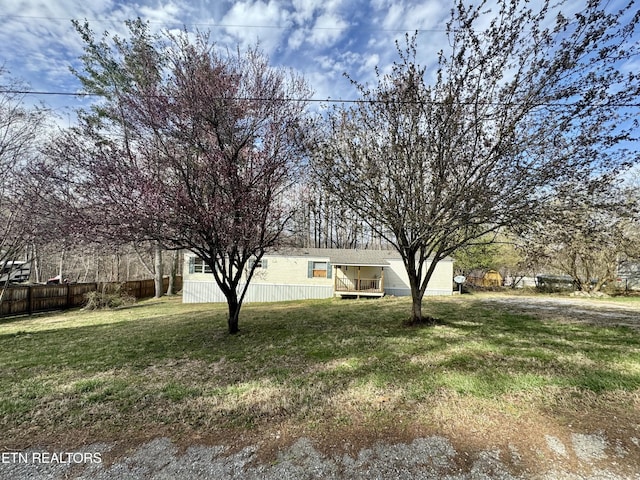 view of yard with fence
