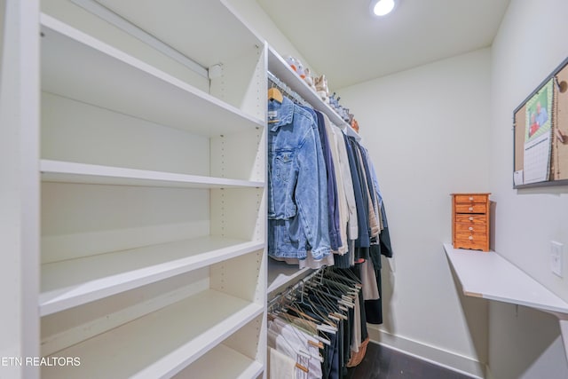 spacious closet featuring wood finished floors