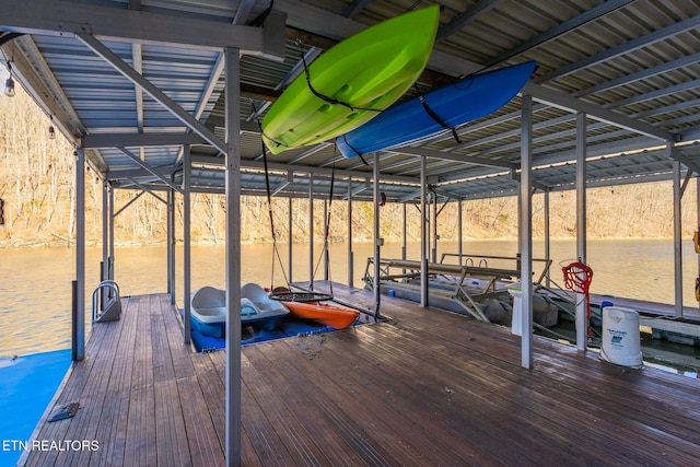 dock area with boat lift