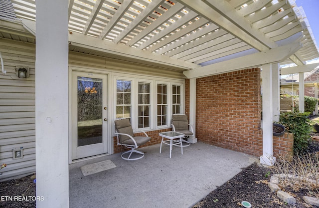 view of patio with a pergola