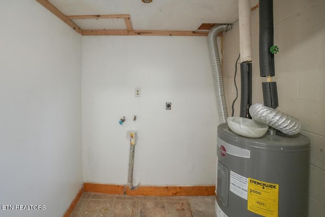 utility room with electric water heater