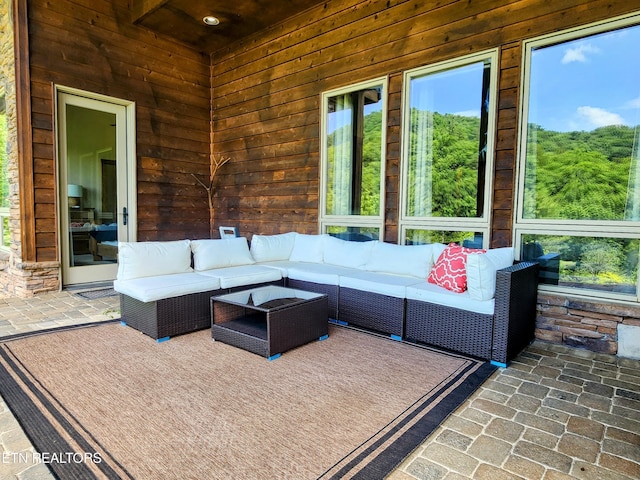 view of patio / terrace featuring an outdoor living space