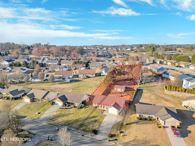 birds eye view of property featuring a residential view