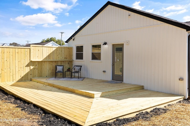 deck featuring fence