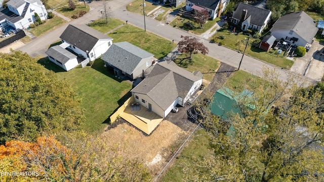 drone / aerial view with a residential view