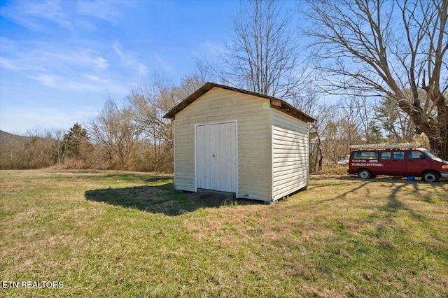 view of shed