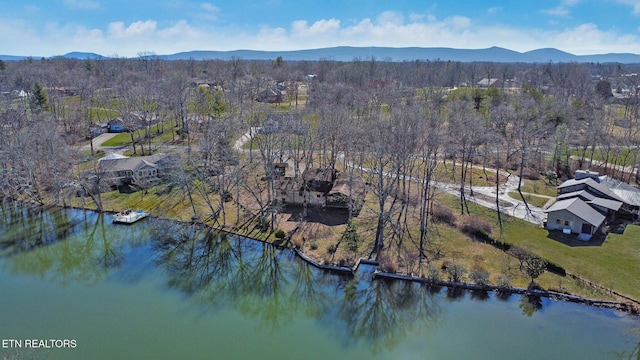 2024 Cravens Dr, Crossville, TN 38572 - drone / aerial view of a water and mountain view