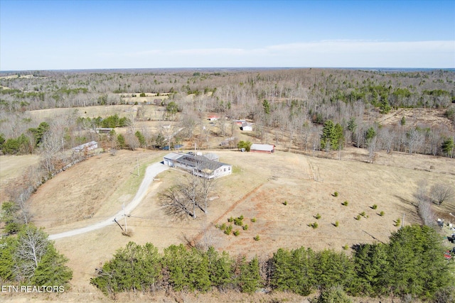 aerial view with a rural view