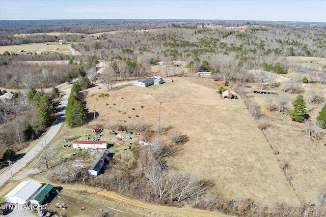 bird's eye view with a rural view