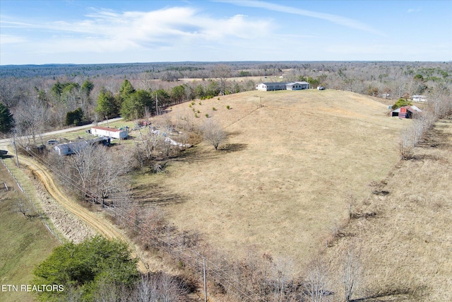 drone / aerial view featuring a rural view