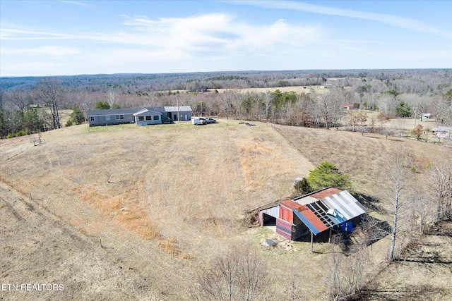 bird's eye view with a rural view