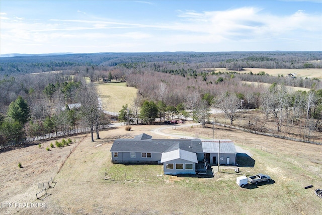 bird's eye view featuring a rural view