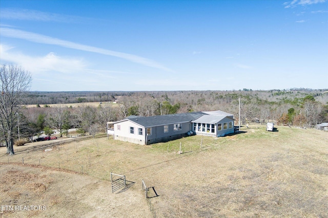 bird's eye view with a rural view