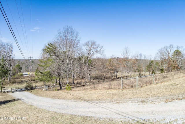 view of street featuring a rural view