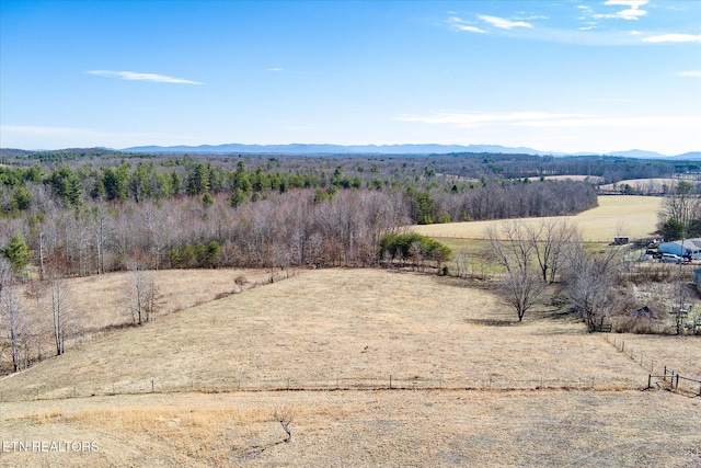 view of mountain feature featuring a rural view