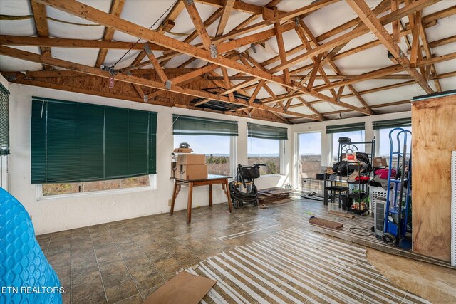 interior space with lofted ceiling