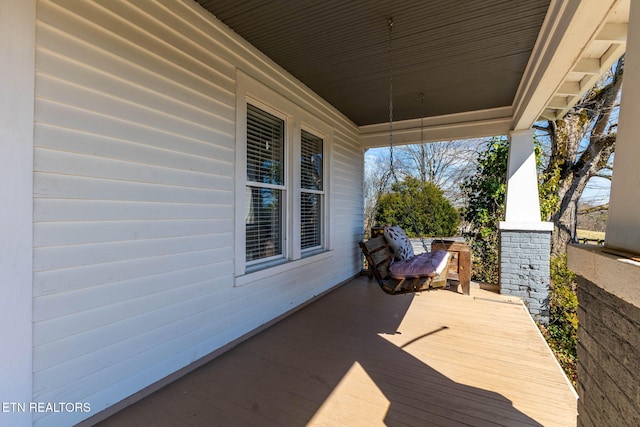 deck with a porch