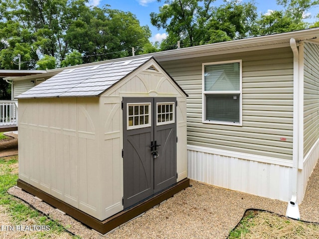 view of shed