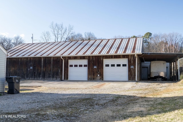 garage with a detached garage