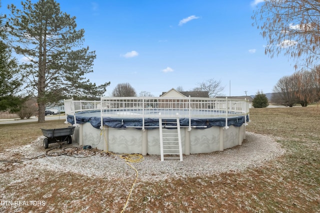 view of pool featuring a covered pool