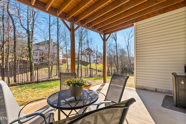 view of patio / terrace with a fenced backyard and outdoor dining area