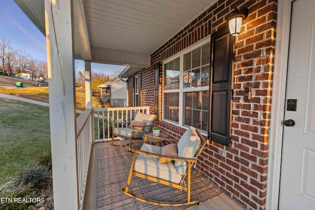 wooden deck with a porch