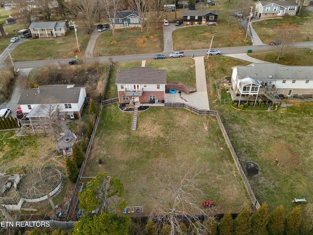 bird's eye view with a residential view