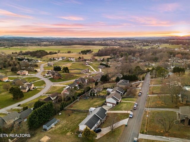 aerial view with a residential view