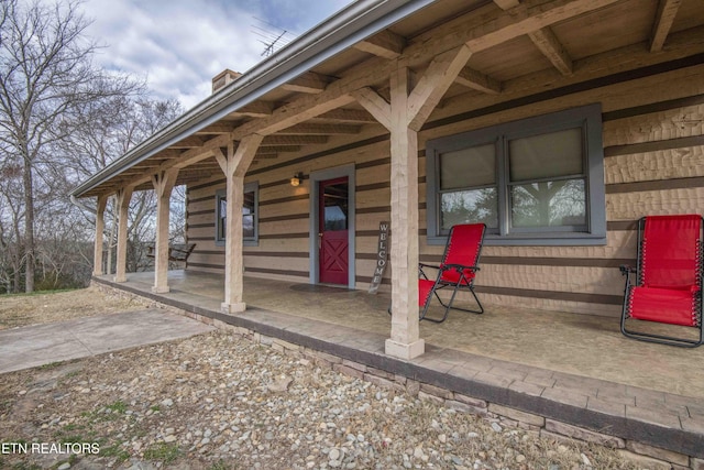 view of patio with covered porch