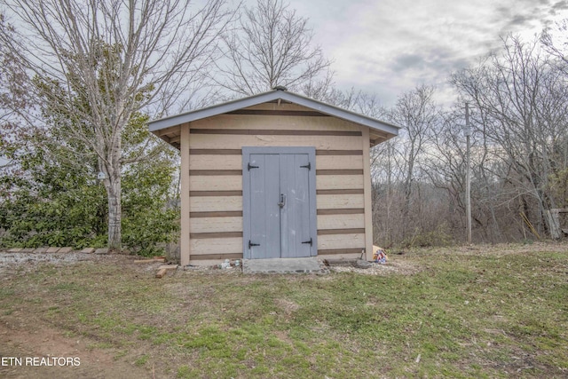 view of shed