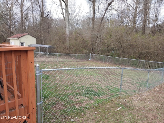 view of yard featuring fence