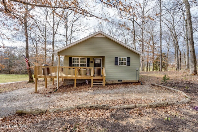 view of front of house with crawl space